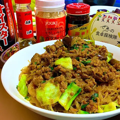 「緑豆両切春雨」を使ってみたSnapdishの料理・レシピ写真:【🌏世界の食卓探検隊🧭】中国🇨🇳坦々春雨