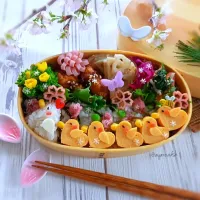 🌸春のぴよぴよお散歩弁当🌸🐔🐤