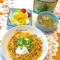 🍴納豆おろしパスタ|あみかさん