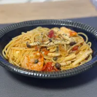 エビとキノコのトマトパスタ|OLの気ままご飯🍽さん