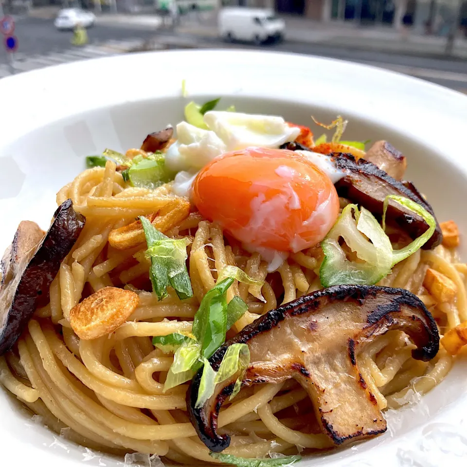焼き椎茸のせ和風スパゲッティ|Kさん