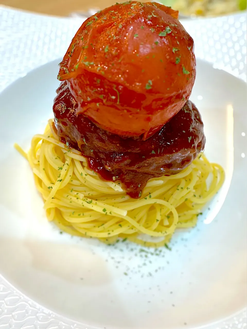 崩してトマトのボロネーゼ🍅🍝|akkaさん
