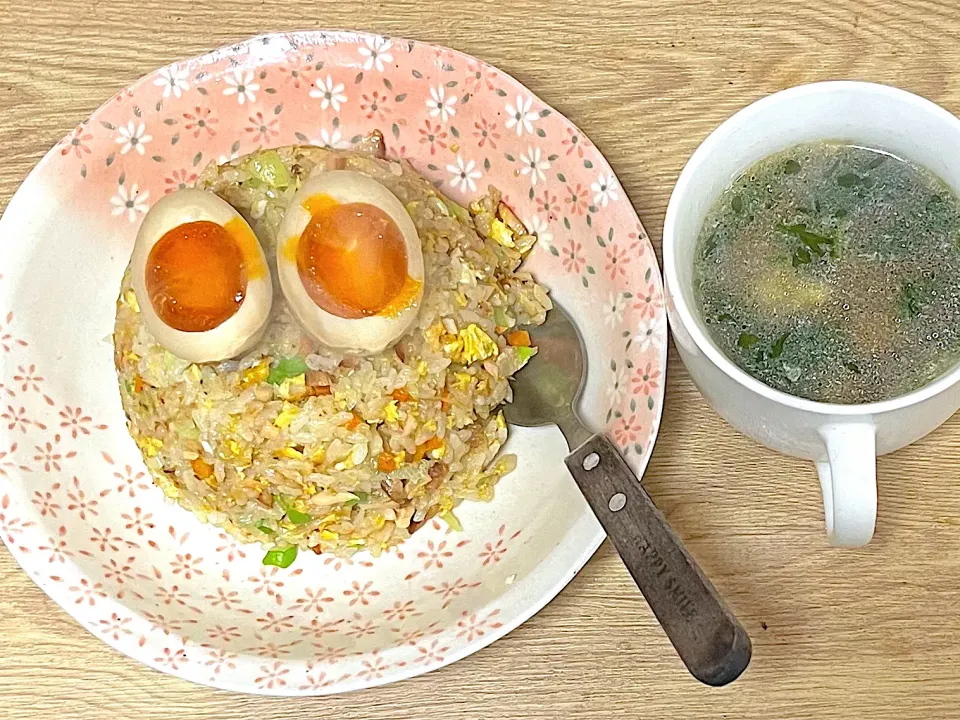 夜中のネギ焼豚チャーハン|じいちゃんさん