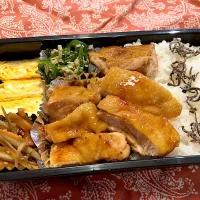 2025.3.14 息子弁当 ◎チキン照焼　◎卵焼き　◎ピーマンしらす炒め　◎きんぴら牛蒡|goroさん