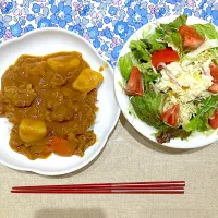 カレーとポテトサラダ|おしゃべり献立さん