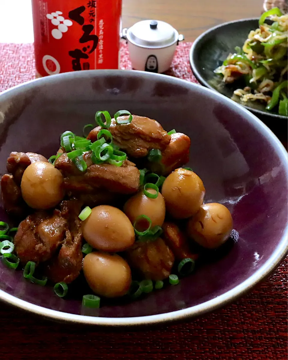 おかちさんの料理 鶏もも肉とうずらの卵の黒酢煮|かおるさん