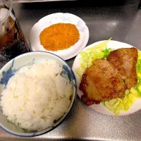 ポークステーキとコロッケ😋🍴