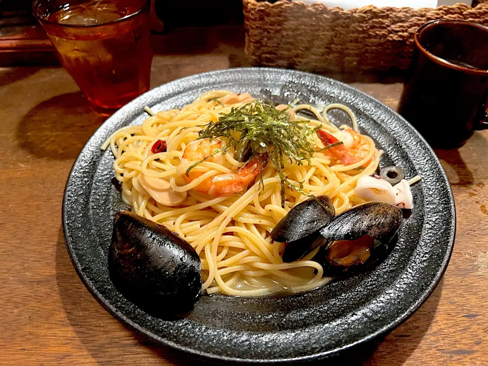 今日のランチは、海の幸のペペロンチーノ🍽️|yokoさん