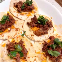 Beef birria tacos on fry light flour tortillas|🌺IAnneさん