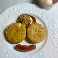 海鮮お好み焼き　ソーセージ　和風ウフマヨ|こっぷさん