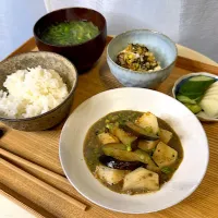 蕪と茄子のじゃじゃ味噌炒め定食|pontalさん