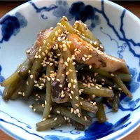 石蕗と薄揚げの炒め煮|Cuisineさん