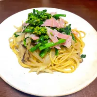 菜の花とベーコンのパスタ