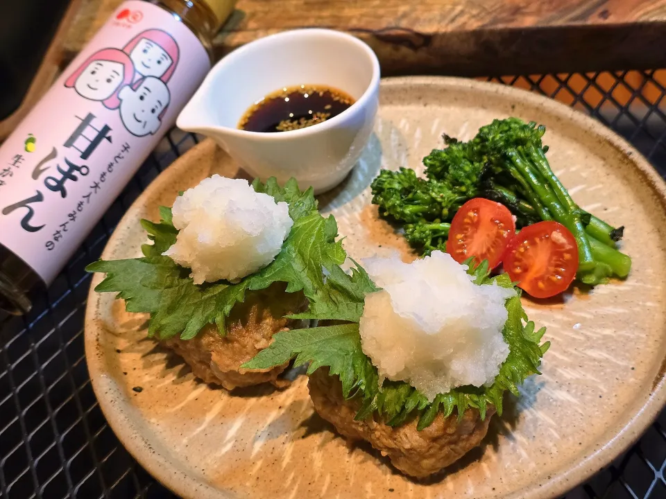 菜の花と海苔のサラダと豆腐ハンバーグ|オハナシマンさん