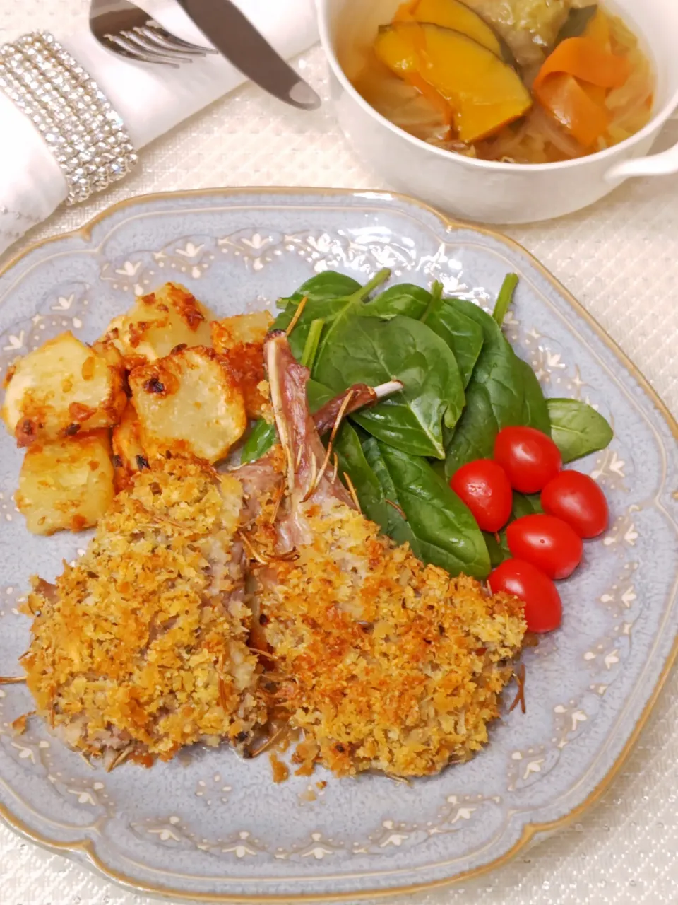 【ラムの香草パン粉焼き】|梨々香さん