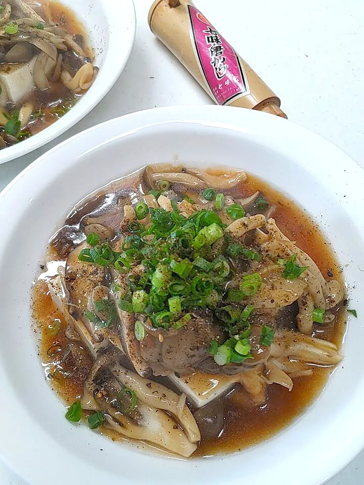 湯豆腐のキノコ餡がけ|マイケルの料理さん