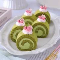 桜香る抹茶ロールケーキ🍃