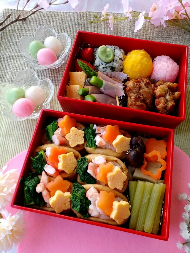 Snapdishの料理・レシピ写真:🌸🍺🌸お花見弁当🌸🍺🌸｜🌸春のお花見はお弁当から🌸