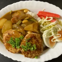 豆腐ハンバーグカレー🍛|まちゃさん