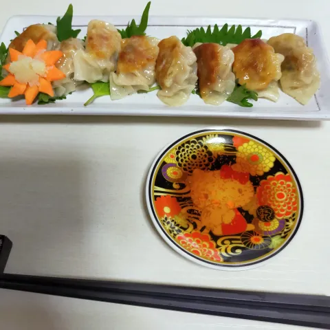 「ユウキ食品 / 激辛四川ラー油」を使ってみたSnapdishの料理・レシピ写真:大葉薫る餃子🥟です。