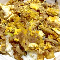 牛卵丼、ゴマだれサラダ〜卵が賞味期限近いので、残り野菜入り|Ayaさん