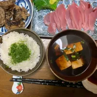 夕食　キハダマグロ刺身|ATさん