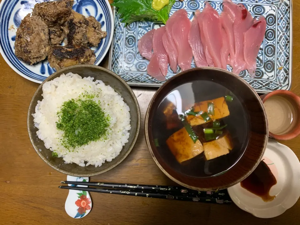 夕食　キハダマグロ刺身|ATさん