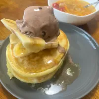 チョコバナナのホットケーキ|さんだーさん