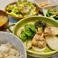 鶏すね肉と長芋の梅ポン酢。他。|ぎんさん