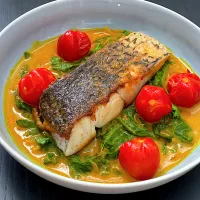 Pan fried barramundi, kale curry|12Dragonさん