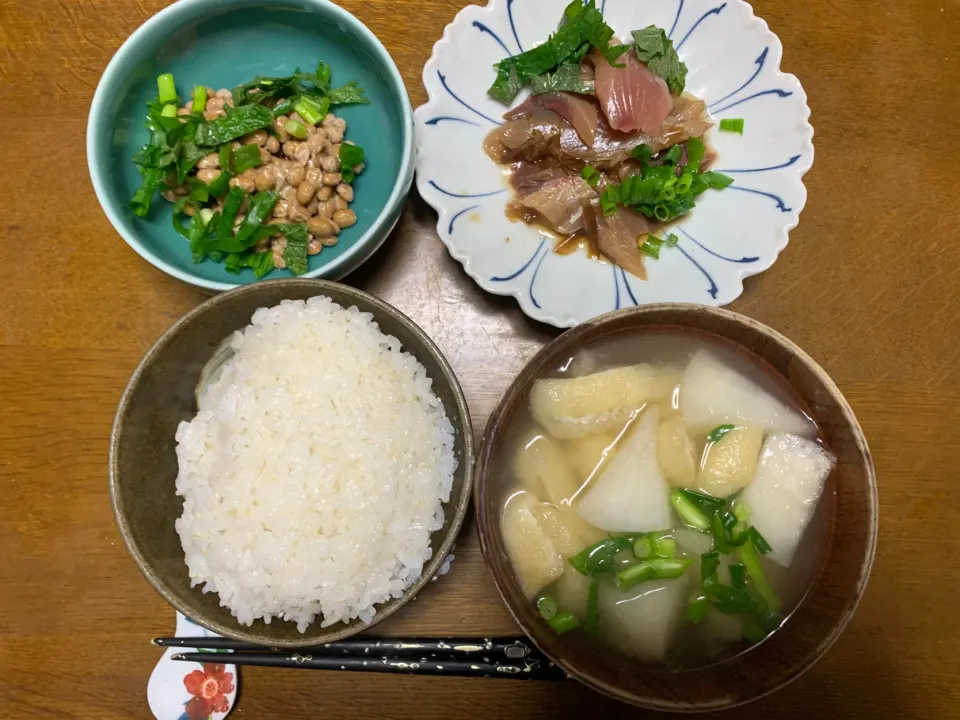 夕食　漬けキハダマグロ刺身|ATさん