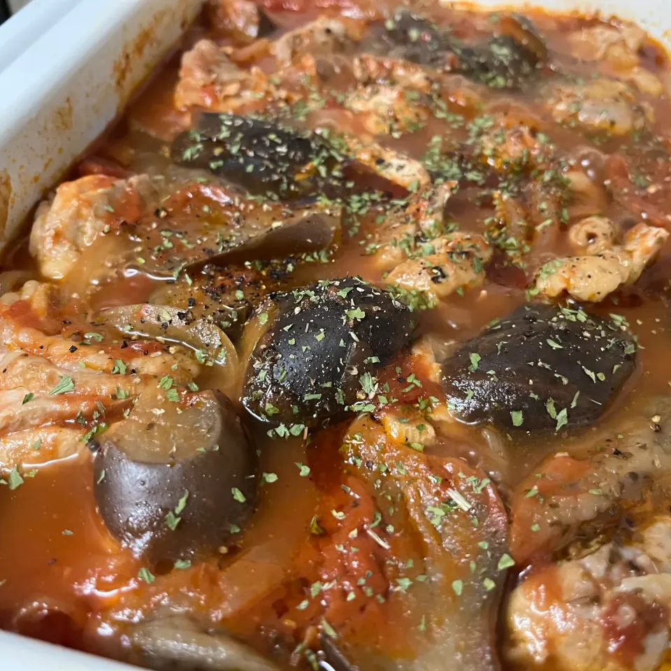 鶏肉と茄子のトマト煮|sanaeさん