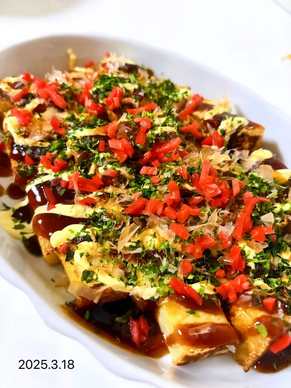 カリカリ厚揚げお好み焼き風|オーロラさん