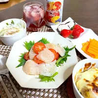 3/19晩ご飯：ホタテのカルパッチョ|ななみんさん