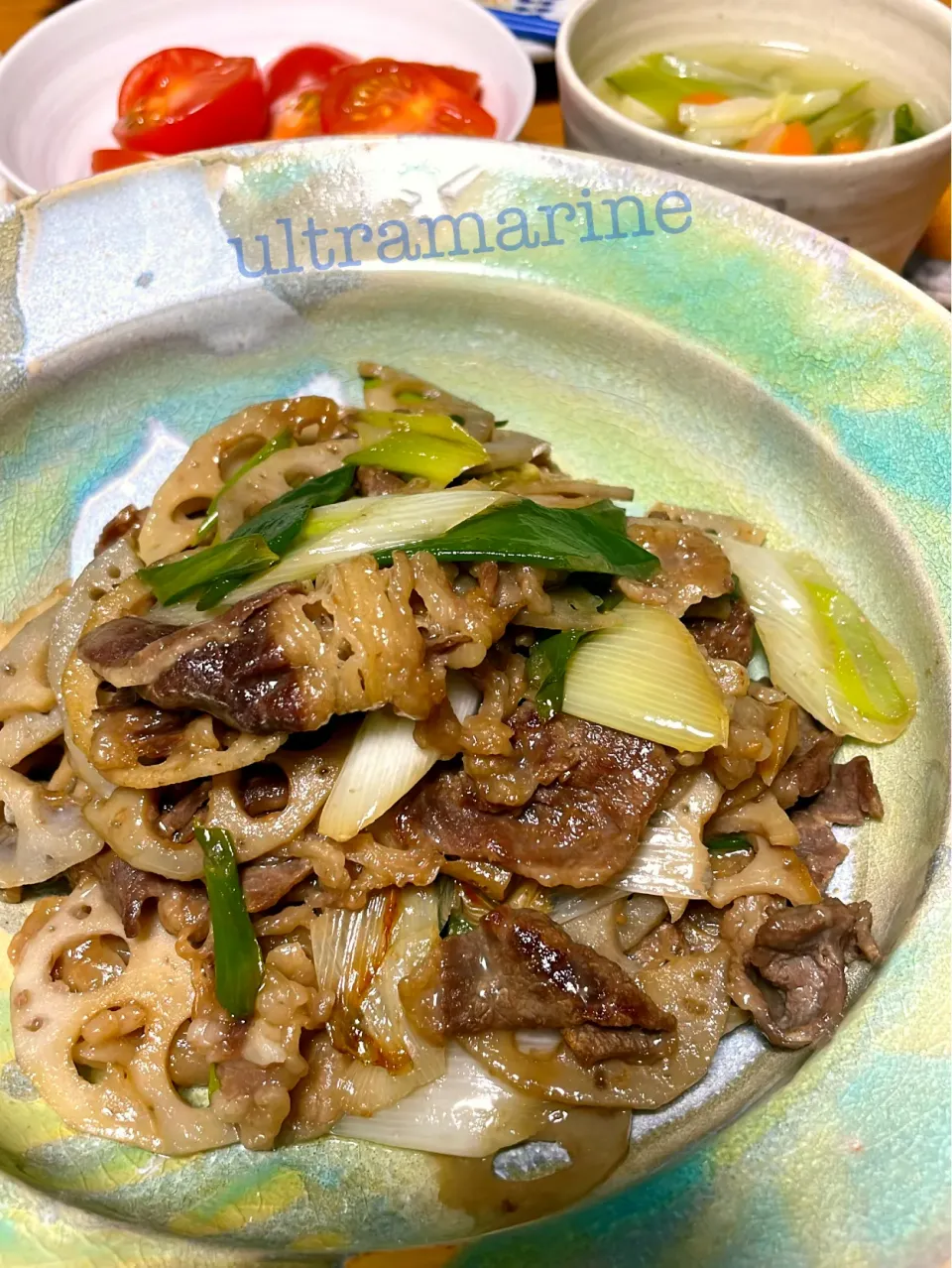 ＊牛こま蓮根とねぎのすき煮♪|ultramarineさん