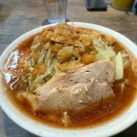 ラーメン小（野菜多め・ニンニク少し・アブラ普通）@ラーメンマルキ|morimi32さん