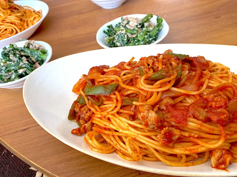 パパが作ったナポリタンランチ|りえはるさん