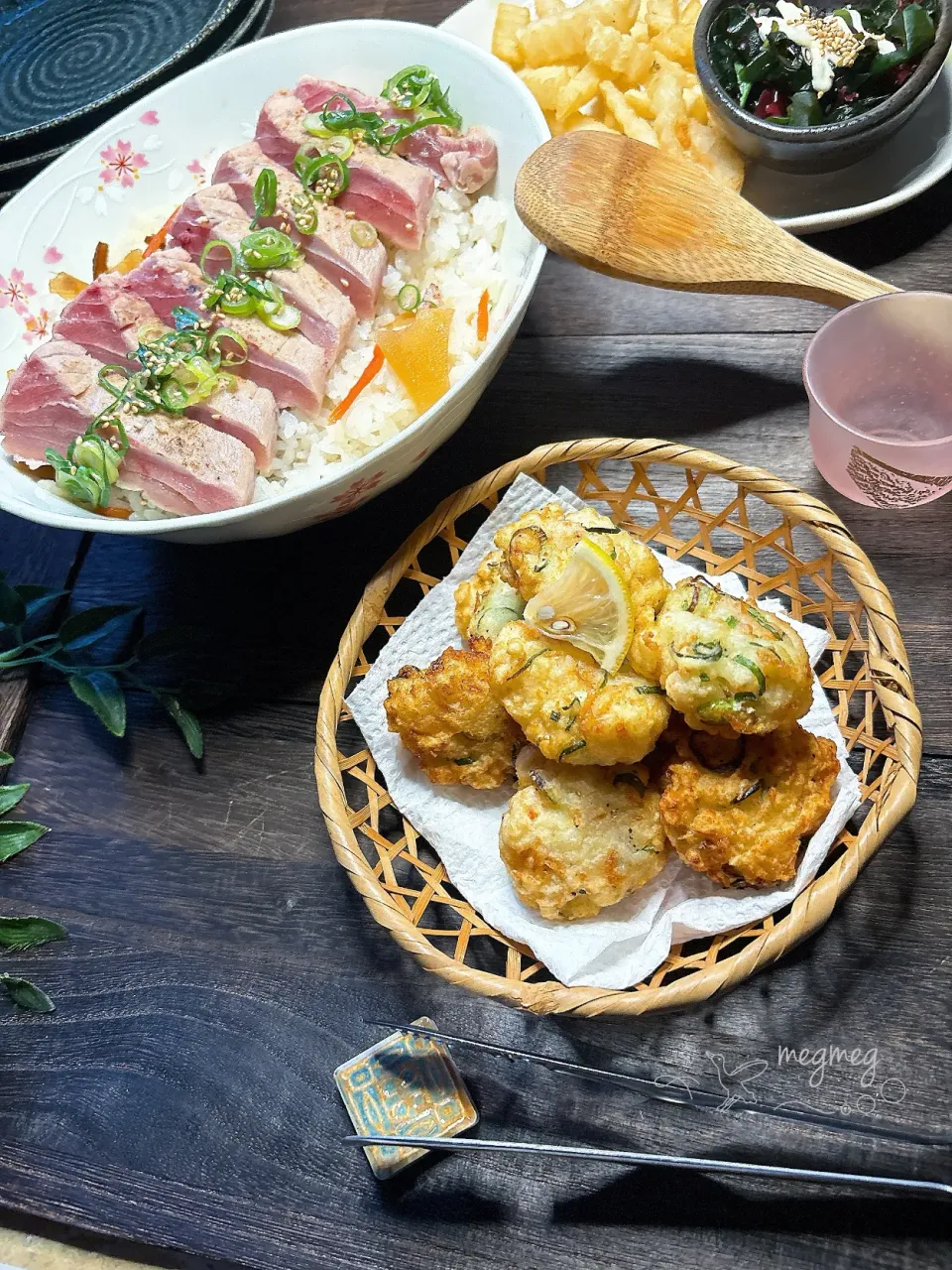 落とし揚げ  まぐろの炙りちらし寿司|meg*ˊᵕˋ*megさん