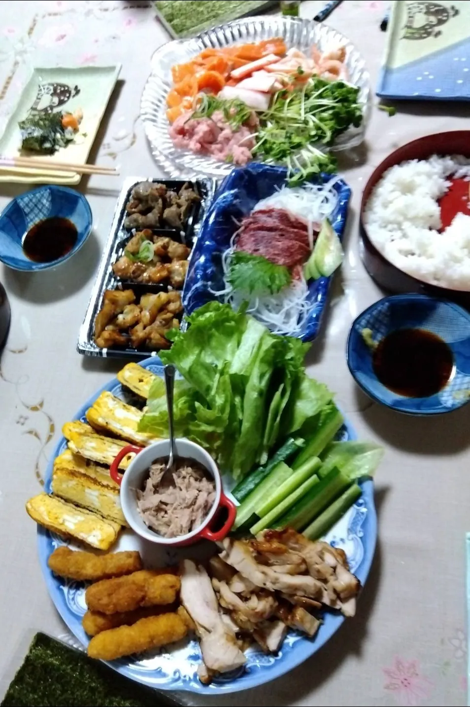 義実家の夜ご飯です手巻き寿司👍🥰義母さん作|m.rafuさん