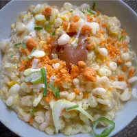 鶏梅鮭雑炊|すくらんぶるえっぐさん