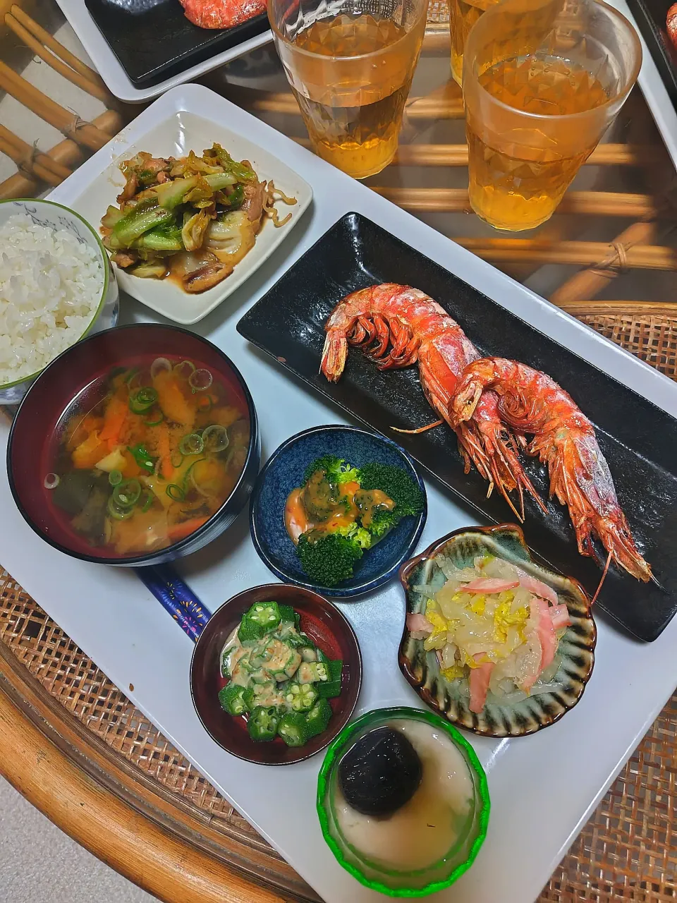 海老の塩焼き定食です✨|rikako♪。.:＊さん