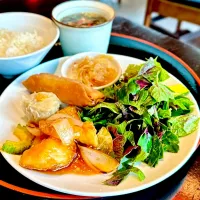 魚の甘酢あんかけ定食風|蒸籠さん