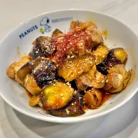 茄子と鶏ももの酸辣煮|ぎんさん