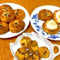 惣菜パン(シーチキンパン、目玉焼きベーコン)チョコチップスコーン|ショコラさん