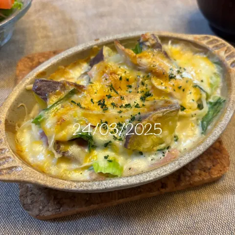 「広島菜」を使ってみたSnapdishの料理・レシピ写真:さつまいもの味噌グラタン