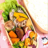 にんにくと唐辛子が特に好き♥さんのお料理　鶏むね肉のピーマンの肉詰め弁当|f.1125beさん