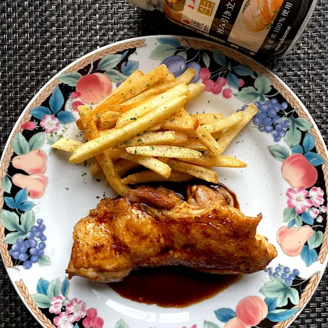 「プラス糀 生塩糀パウダー黒胡椒ブレンド150g」を使ってみたSnapdishの料理・レシピ写真:照り焼きチキン　エスプレッソコーヒーソース