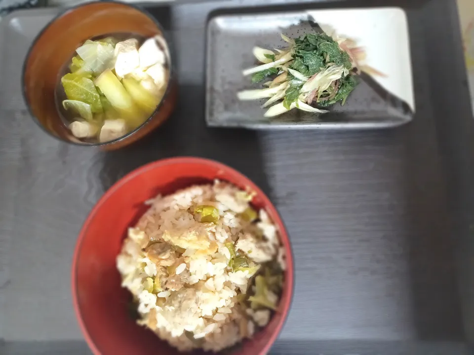 アサリとキャベツの炊き込みごはん定食.+:｡ ヾ(◎´∀｀◎)ﾉ ｡:+.✨|ぽんすけさん