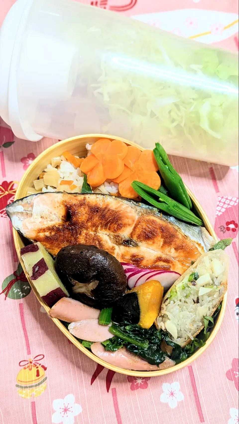 本日のお弁当〜キングサーモンもレモン焼き弁当|f.1125beさん