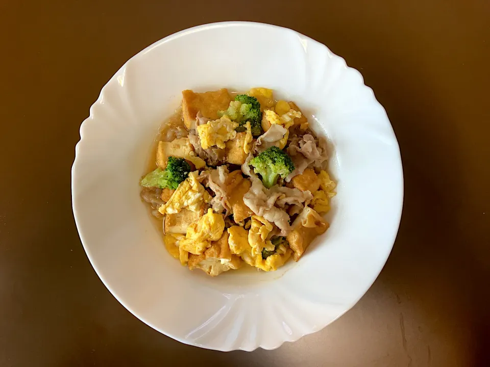 HOME 豚肉厚揚げブロッコリー炒め|ばーさんさん